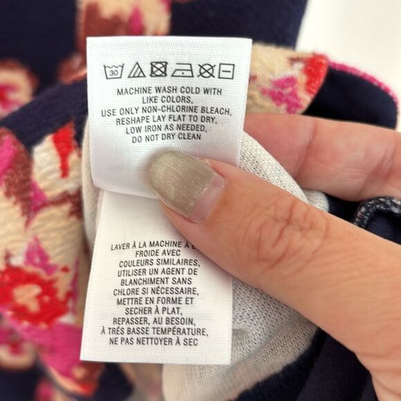 Anthropologie Women’s peplum flowers floral scalloped tank top size Medium EUC - Picture 7 of 11